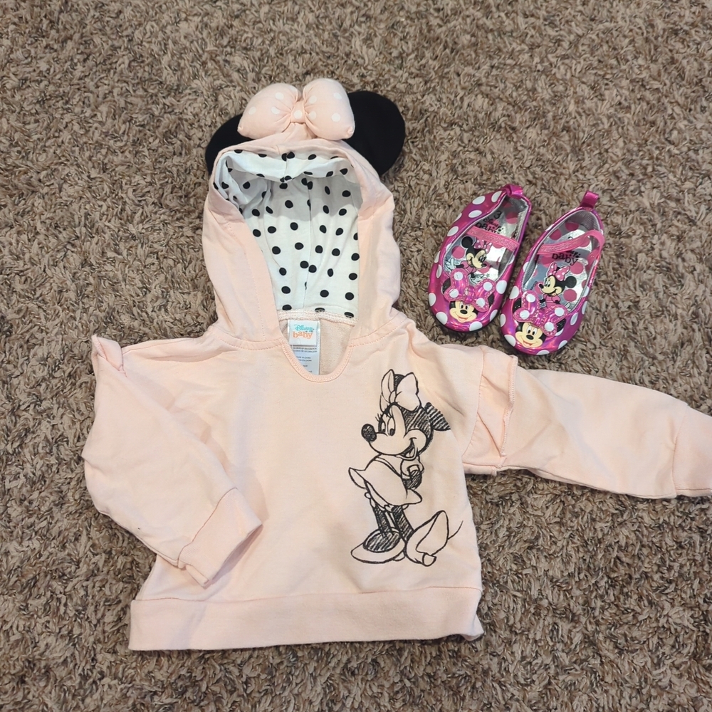 Disney Minnie Mouse Pink Hoodie And Shoes Bundle for Kids